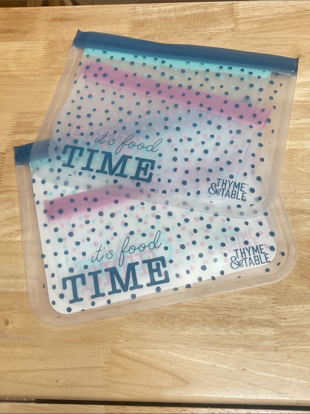 Thyme & Table Food Storage Reusable PEVA Bags 2 Sets of 3
